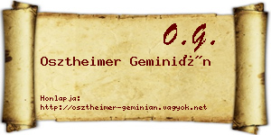 Osztheimer Geminián névjegykártya